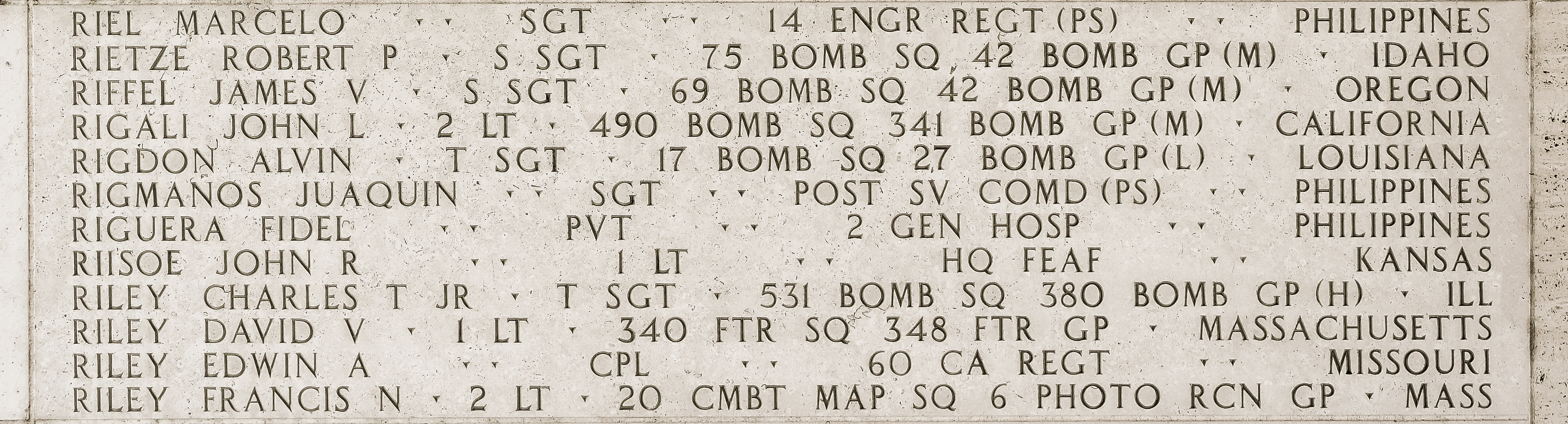 Charles T. Riley, Technical Sergeant